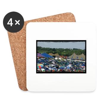 Glastonbury Festival Fun. Festivals Tees & Merch - Coasters (set of 4) - white - Front