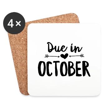 Fällig im Oktober - Untersetzer (4er-Set) - Weiß - Vorne