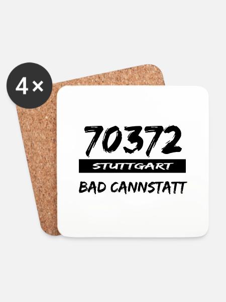 70372 Stuttgart Bad Cannstatt Postleitzahl tshirt - Untersetzer (4er-Set) - Weiß