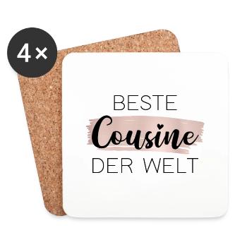 Beste Cousine der Welt - Untersetzer (4er-Set) - Weiß - Vorne