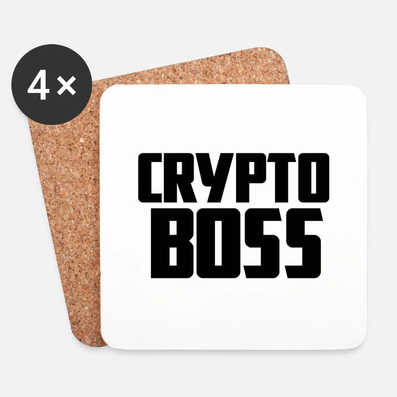 crypto boss - Coasters (set of 4) - white