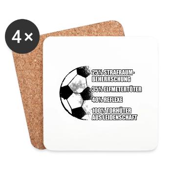 Torhüter Spruch Elfmetertöter Fußball Torwart - Untersetzer (4er-Set) - Weiß - Vorne