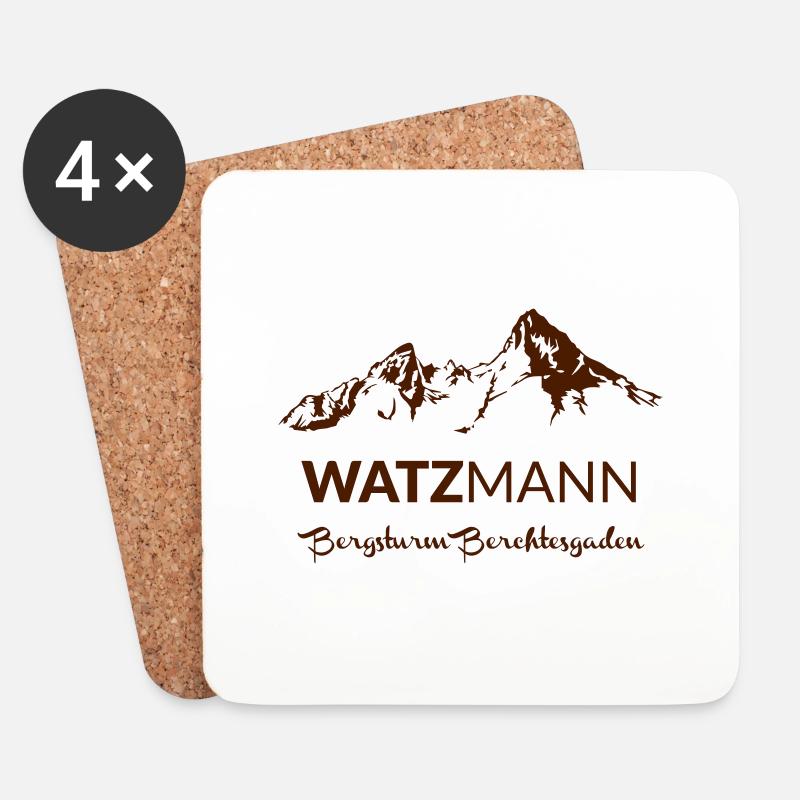 Berg Watzmann Berchtesgaden - Höhe 2713m ermittelt - Untersetzer (4er-Set) - Weiß