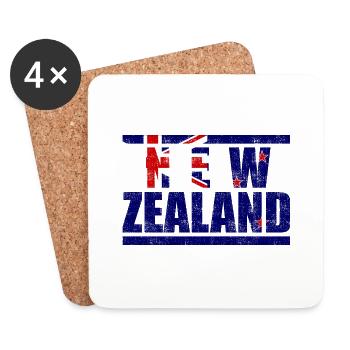 Nouvelle-Zélande - Dessous de verre (lot de 4) - blanc - Devant