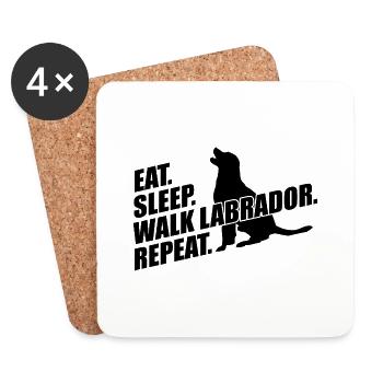 EAT SLEEP WALK LABRADOR REPEAT - Untersetzer (4er-Set) - Weiß - Vorne