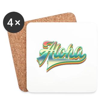 Aloha Fun Cadeau - Dessous de verre (lot de 4) - blanc - Devant