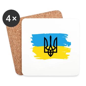 Trysub drapeau cadeau Ukraine Ukrainien Kiev - Dessous de verre (lot de 4) - blanc - Devant