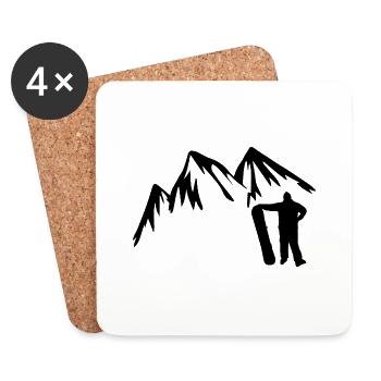 Snowboard Snowboarder - Dessous de verre (lot de 4) - blanc - Devant