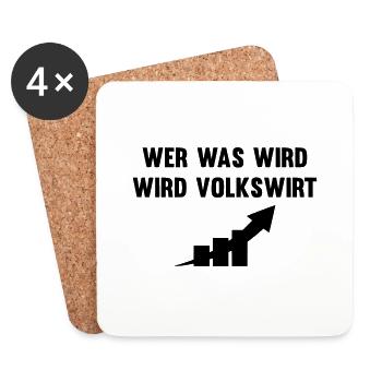Wer was wird wird Volkswirt - Untersetzer (4er-Set) - Weiß - Vorne
