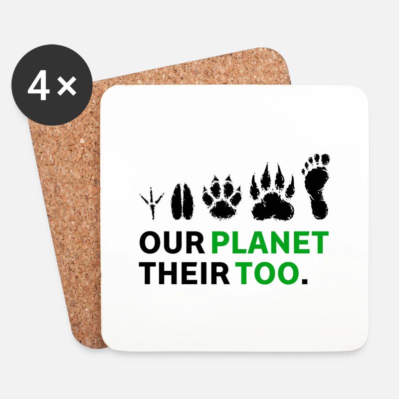 Unser Planet, auch sie - Untersetzer (4er-Set) - Weiß