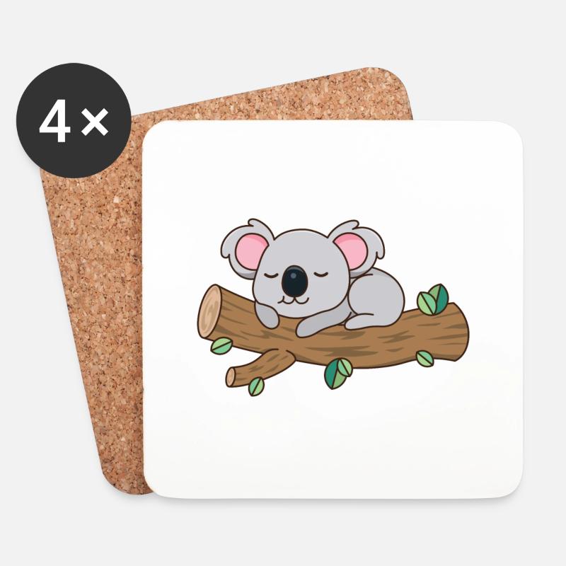 Süßer Koala - Untersetzer (4er-Set) - Weiß