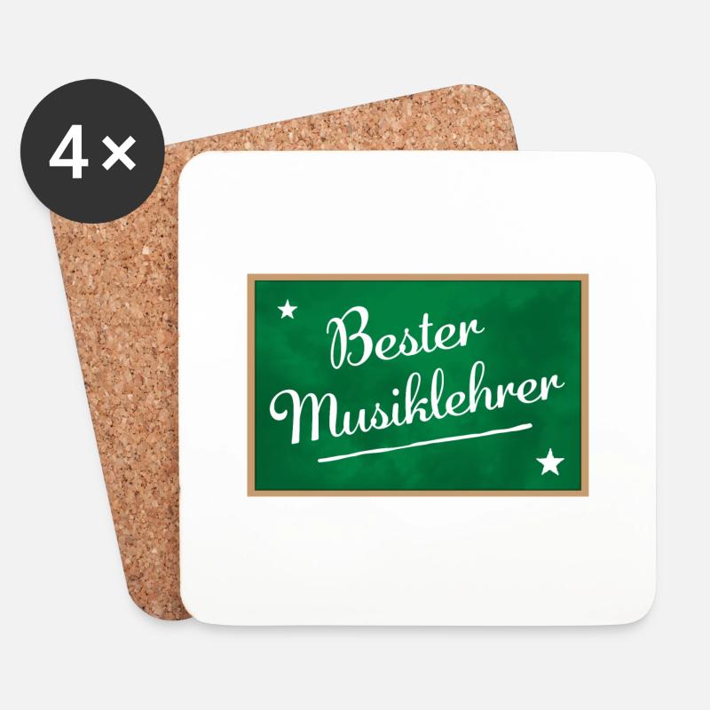Bester Musiklehrer Schultafel - Untersetzer (4er-Set) - Weiß