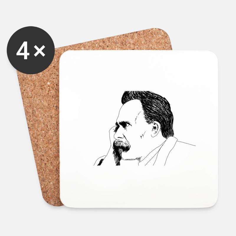 NIETZSCHE - Untersetzer (4er-Set) - Weiß