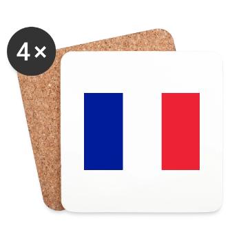 Drapeau français - Dessous de verre (lot de 4) - blanc - Devant