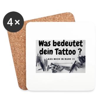 Was bedeutet dein Tattoo - Untersetzer (4er-Set) - Weiß - Vorne