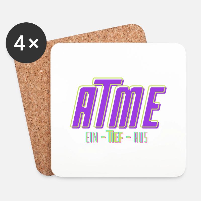 ATME. Ein - tief - aus. - Untersetzer (4er-Set) - Weiß