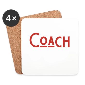 coach de ouf idée cadeau - Dessous de verre (lot de 4) - blanc - Devant