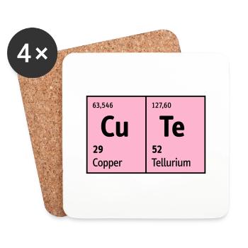 Periodic Table of the Elements CuTe cute cute nice - Coasters (set of 4) - white - Front