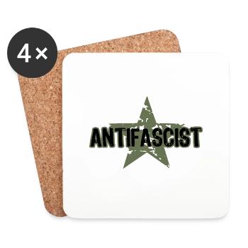 ANTIFASCIST ANTIFASCHIST Stern - Coasters (set of 4) - white - Front
