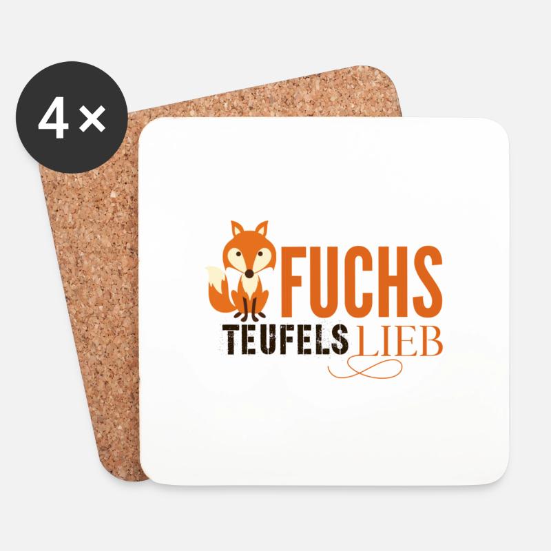 Fuchs Teufels Lieb - Untersetzer (4er-Set) - Weiß