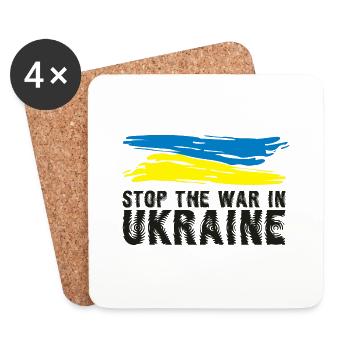 arrêter la guerre en Ukraine - Dessous de verre (lot de 4) - blanc - Devant