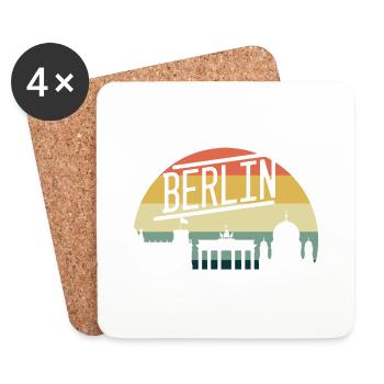 Vintage 80s Retro Berlin Germany - Untersetzer (4er-Set) - Weiß - Vorne
