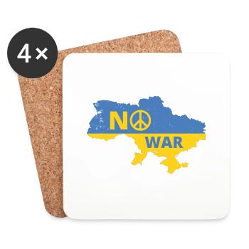 Non était la paix en Europe Ukraine мир Guerre de paix - Dessous de verre (lot de 4) - blanc - Devant
