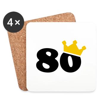 80 Krone 80th birthday 80 years - Coasters (set of 4) - white - Front