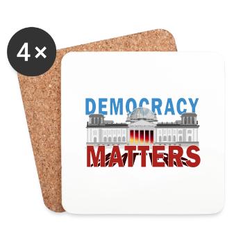 Demokratie Democracy Matters Bundestag Berlin - Coasters (set of 4) - white - Front