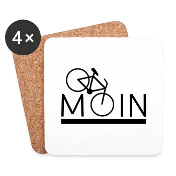 MOIN Fahrrad Mountainbike Radeln Sport - Untersetzer (4er-Set) - Weiß - Vorne