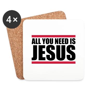 Beam Need Jesus - Coasters (set of 4) - white - Front