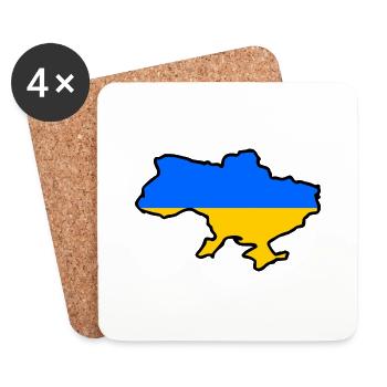 Ukraine - Untersetzer (4er-Set) - Weiß - Vorne