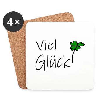 Viel Glück - Untersetzer (4er-Set) - Weiß - Vorne