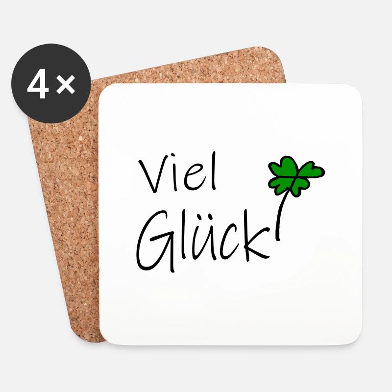 Viel Glück - Untersetzer (4er-Set) - Weiß
