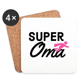 Super granny text with figurine flyer gift idea - Coasters (set of 4) - white - Front
