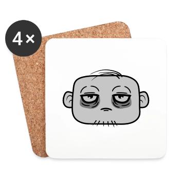 Dunkle Augenringe Gesicht - Untersetzer (4er-Set) - Weiß - Vorne