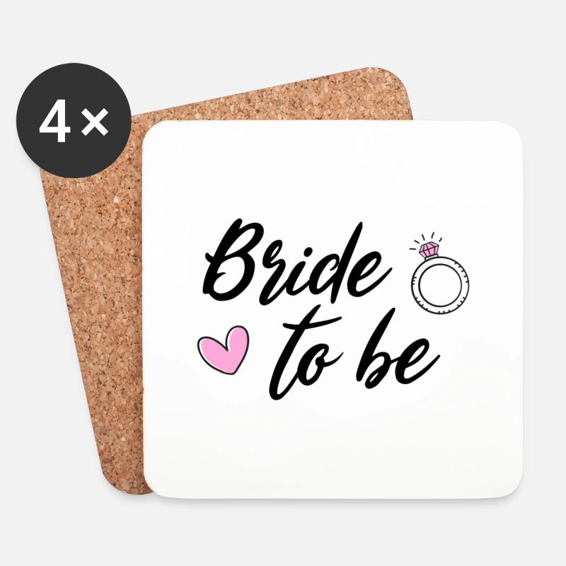 Bride to be - Junggesellenabschied - Untersetzer (4er-Set) - Weiß