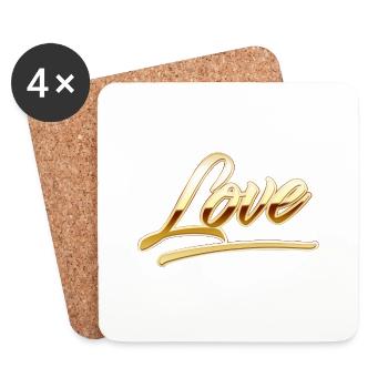 "Love" Gold - Coasters (set of 4) - white - Front