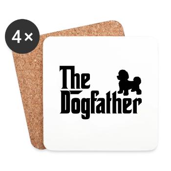 Bichon Frise Dogfather Dog Lover Godfather Style - Dessous de verre (lot de 4) - blanc - Devant