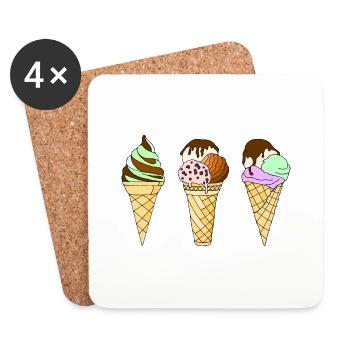 Eis - Untersetzer (4er-Set) - Weiß - Vorne