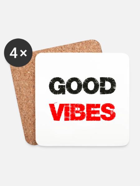 Good Vibes - Gute Stimmung Mädchen Sommer 2022 - Untersetzer (4er-Set) - Weiß