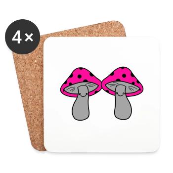 Fungi - Coasters (set of 4) - white - Front