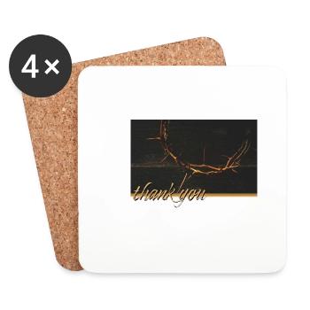 Thank you saved - Untersetzer (4er-Set) - Weiß - Vorne