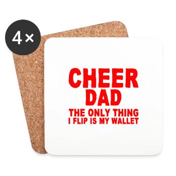 Cheer Dad, The Only Thing I Flip Is My Wallet 7 - Untersetzer (4er-Set) - Weiß - Vorne