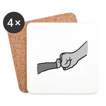 Cat Brofist Fist Pump - Coasters (set of 4) - white - Front