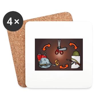 Scissors, Stone, Paper Skirt, Paper, Scissors - Coasters (set of 4) - white - Front