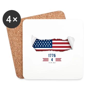 Independence of 4 July - Coasters (set of 4) - white - Front