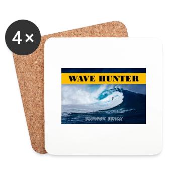 T-Shirt Ozean Wave Hunter Summer Beach - Untersetzer (4er-Set) - Weiß - Vorne