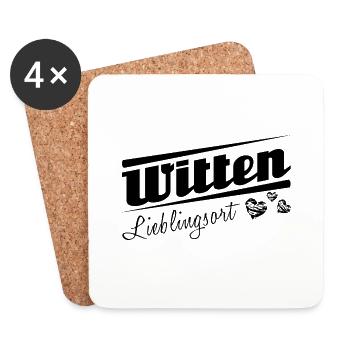 Witten - Lieblingsort mit Stadtnamen - Untersetzer (4er-Set) - Weiß - Vorne