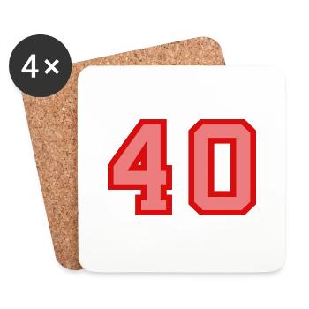 Cool Retro Retrostyle Numéro de maillot numéro de dos - Dessous de verre (lot de 4) - blanc - Devant